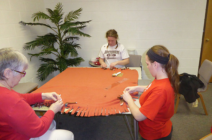 Youth Making Blanket